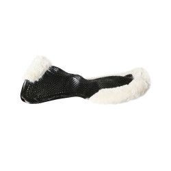 Therapeutisches Gel-Pad mit Ausschnitt aus ökologischer Wolle Acavallo Schwarz / Natur