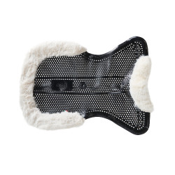 Therapeutisches Gel-Pad mit Ausschnitt aus ökologischer Wolle Acavallo Schwarz / Natur