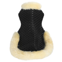 Atmungsaktives Gel-Pad mit Aussparung aus Schafwolle Acavallo Schwarz / Natur