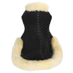 Atmungsaktives Gel-Pad mit Aussparung aus Schafwolle Acavallo Schwarz / Natur