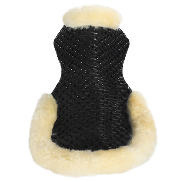 Atmungsaktives Gel-Pad mit Aussparung aus Schafwolle Acavallo Schwarz / Natur