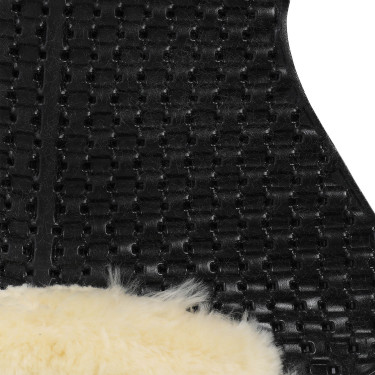 Atmungsaktives Gel-Pad mit Aussparung aus Schafwolle Acavallo Schwarz / Natur
