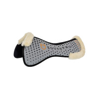 Formgedächtnis- und ökologische Wollschabracke mit Silikongrip und Equestro-Logo Grau Formgedächtnis- und ökologische Wollschabracke mit Silikongrip und Equestro-Logo Grau