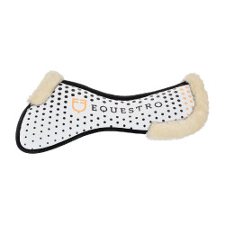 Formgedächtnis- und ökologische Wollschabracke mit Silikongrip und Equestro-Logo Weiß Weiß Formgedächtnis- und ökologische Wollschabracke mit Silikongrip und Equestro-Logo Weiß Weiß