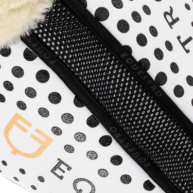 Formgedächtnis- und ökologische Wollschabracke mit Silikongrip und Equestro-Logo Weiß Weiß Formgedächtnis- und ökologische Wollschabracke mit Silikongrip und Equestro-Logo Weiß Weiß