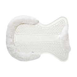 Gel-Massage-Pad mit Ausschnitt aus Schafwolle Acavallo Transparent / Weiß Gel-Massage-Pad mit Ausschnitt aus Schafwolle Acavallo Transparent / Weiß