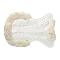 Gel-Massage-Pad mit Ausschnitt aus Schafwolle Acavallo Transparent / Weiß Gel-Massage-Pad mit Ausschnitt aus Schafwolle Acavallo Transparent / Weiß