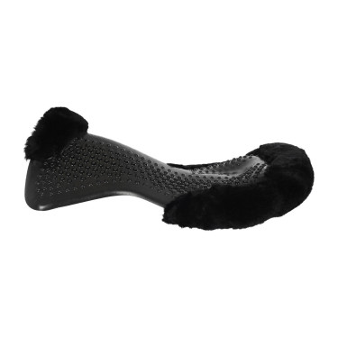 Gel-Massage-Pad mit Ausschnitt aus Schafwolle Acavallo Schwarz / schwarz