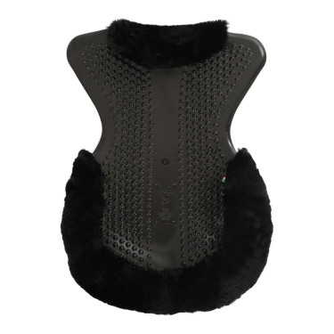 Gel-Massage-Pad mit Ausschnitt aus Schafwolle Acavallo Schwarz / schwarz
