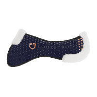 Atmungsaktive Schabracke aus ökologischer Wolle mit Grip Equestro Marine Marineblau