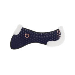 Atmungsaktive Schabracke aus ökologischer Wolle mit Grip Equestro Marine Marineblau
