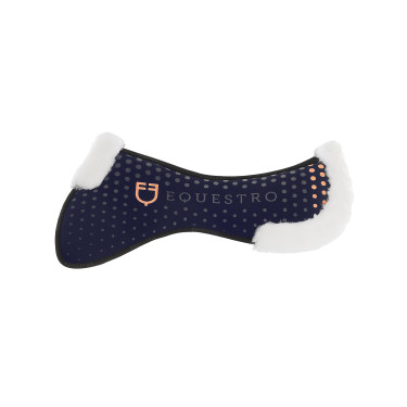 Atmungsaktive Schabracke aus ökologischer Wolle mit Grip Equestro Marine Marineblau