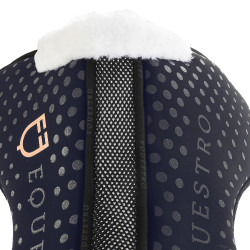 Atmungsaktive Schabracke aus ökologischer Wolle mit Grip Equestro Marine Marineblau