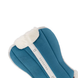 Ökologischer Wollschabracke Equestro Petrol / Weiß Blau