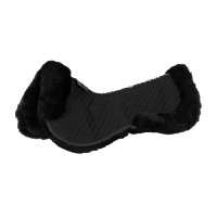 Baumwoll- und Schaffell-Sattelkissen Equestro Schwarz / schwarz Baumwoll- und Schaffell-Sattelkissen Equestro Schwarz / schwarz