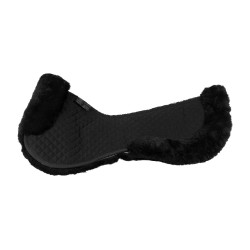 Baumwoll- und Schaffell-Sattelkissen Equestro Schwarz / schwarz