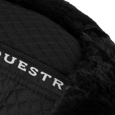 Baumwoll- und Schaffell-Sattelkissen Equestro Schwarz / schwarz