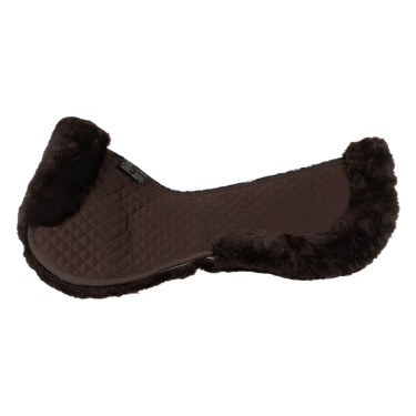 Baumwoll- und Schaffell-Sattelkissen Equestro Braun / braun