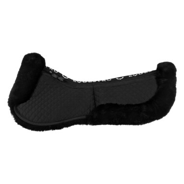 Baumwoll-Schabracke mit Taschen und Schaffell Equestro Schwarz / schwarz