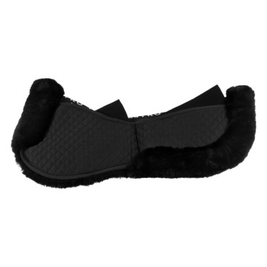 Baumwoll-Schabracke mit Taschen und Schaffell Equestro Schwarz / schwarz