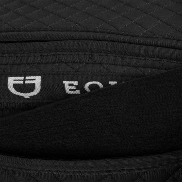 Baumwoll-Schabracke mit Taschen und Schaffell Equestro Schwarz / schwarz