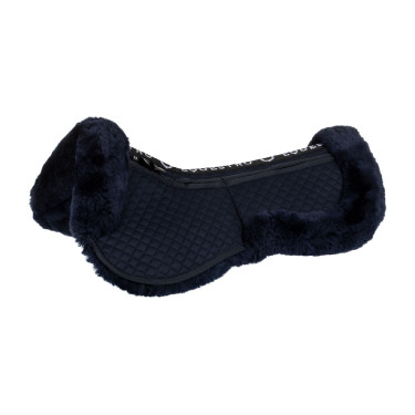 Baumwoll-Schabracke mit Taschen und Schaffell Equestro Blau / Marine Baumwoll-Schabracke mit Taschen und Schaffell Equestro Blau / Marine