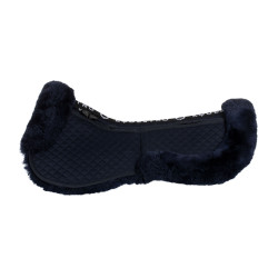 Baumwoll-Schabracke mit Taschen und Schaffell Equestro Blau / Marine Baumwoll-Schabracke mit Taschen und Schaffell Equestro Blau / Marine