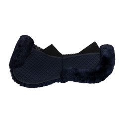 Baumwoll-Schabracke mit Taschen und Schaffell Equestro Blau / Marine Baumwoll-Schabracke mit Taschen und Schaffell Equestro Blau / Marine