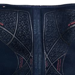 Formgedächtnis-Sattelkissen mit hexagonalem Gel und vorderer Erhöhung Acavallo Blau / Silber