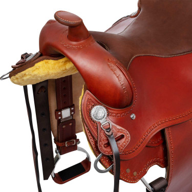Western-Trail-Sattel rund Full Quarter 8020 Haselnuss Braun