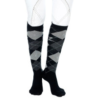 Rautenmuster-Socken Horze Holly Schwarz