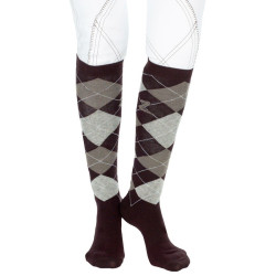 Rautenmuster-Socken Horze Holly Dunkelbraun