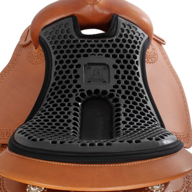 Sattelsitzbezug Acavallo Ortho-Coccyx Western Gel Hexagonal Dri-Lex 20mm Schwarz