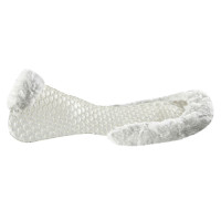 Atmungsaktiver Acavallo Gel-Sattelkissen mit Lammfellrand Transparent / Weiß Atmungsaktiver Acavallo Gel-Sattelkissen mit Lammfellrand Transparent / Weiß