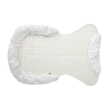Atmungsaktiver Acavallo Gel-Sattelkissen mit Lammfellrand Atmungsaktiver Acavallo Gel-Sattelkissen mit Lammfellrand
