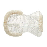 Atmungsaktiver Acavallo Gel-Sattelkissen mit Lammfellrand Transparent / naturfarben