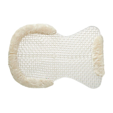 Atmungsaktiver Acavallo Gel-Sattelkissen mit Lammfellrand Transparent / naturfarben