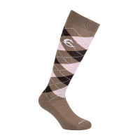 Acavallo Socken aus Baumwolle mit Strass Braun / Rosa / braune Strasssteine