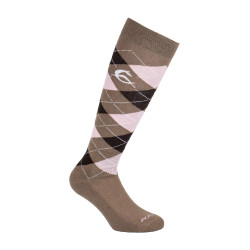 Acavallo Socken aus Baumwolle mit Strass Braun / Rosa / braune Strasssteine