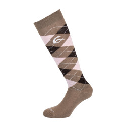 Acavallo Socken aus Baumwolle mit Strass Braun / Rosa / braune Strasssteine