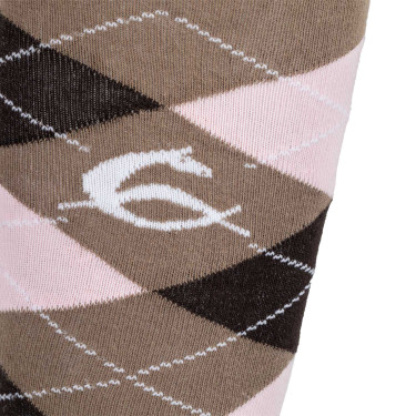 Acavallo Socken aus Baumwolle mit Strass Braun / Rosa / braune Strasssteine