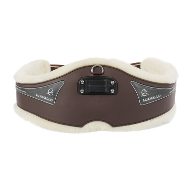 Anatomischer Gurt Acavallo Gel & PVC mit abnehmbarer Wollunterlage Dunkelbraun