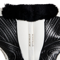 Acavallo Close Contact Classic Gel Stoßdämpfer mit Memory-Schaum und Lammfell Weiß / Schwarz Weiß Acavallo Close Contact Classic Gel Stoßdämpfer mit Memory-Schaum und Lammfell Weiß / Schwarz Weiß