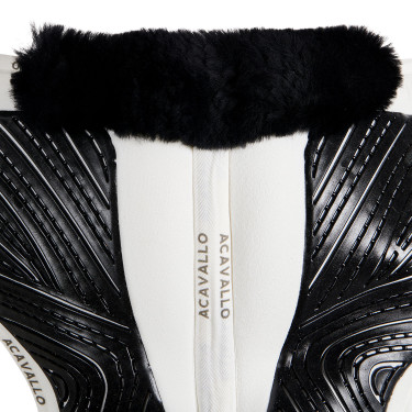 Acavallo Close Contact Classic Gel Stoßdämpfer mit Memory-Schaum und Lammfell Weiß / Schwarz Weiß Acavallo Close Contact Classic Gel Stoßdämpfer mit Memory-Schaum und Lammfell Weiß / Schwarz Weiß