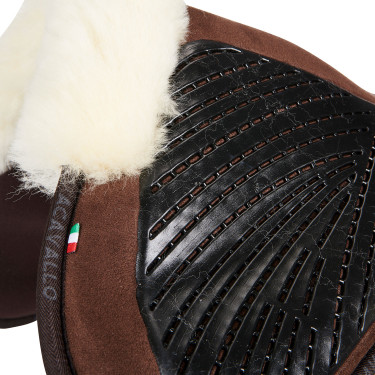 Acavallo Close Contact Classic Gel Stoßdämpfer mit Memory-Schaum und Lammfell Braun / Natur