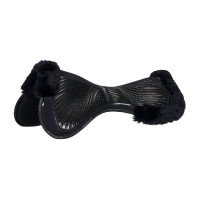 Acavallo Close Contact Classic Gel Stoßdämpfer mit Memory-Schaum und Lammfell Schwarz / schwarz