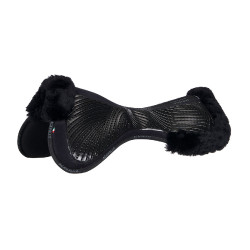Acavallo Close Contact Classic Gel Stoßdämpfer mit Memory-Schaum und Lammfell Schwarz / schwarz