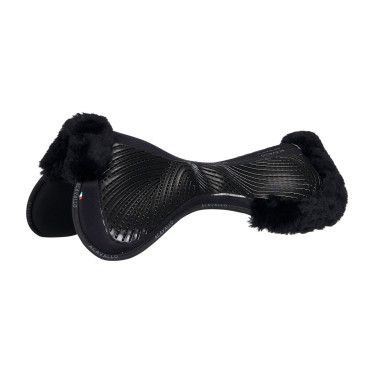 Acavallo Close Contact Classic Gel Stoßdämpfer mit Memory-Schaum und Lammfell Schwarz / schwarz
