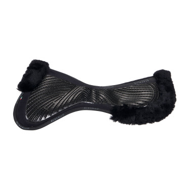 Acavallo Close Contact Classic Gel Stoßdämpfer mit Memory-Schaum und Lammfell Schwarz / schwarz