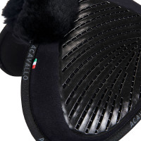 Acavallo Close Contact Classic Gel Stoßdämpfer mit Memory-Schaum und Lammfell Schwarz / schwarz